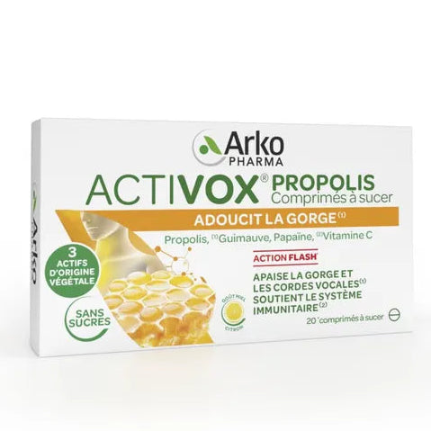 Arkopharma ACTIVOX - Propolis Goût Miel Citron, 20 Comprimés à Sucer